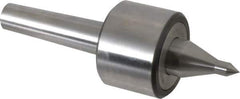 Riten - MT3 Taper Shank, 2-3/8" Head Diam 4,480 Lb Capacity Live Center - 4,000 Max RPM, 1-3/4" Head Length, 3/8" Point Diam, 1-7/8" Point Len, 310 Lb Max Workpc, 7-1/16" OAL, 5/8" Long Tip, Long Point - Apex Tool & Supply
