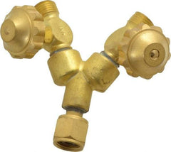 Value Collection - Oxygen, Two Hose to One Regulator - 9/16-18 RHF Inch Thread Inlet, 9/16-18 RHF Inch Thread Outlet - Exact Industrial Supply