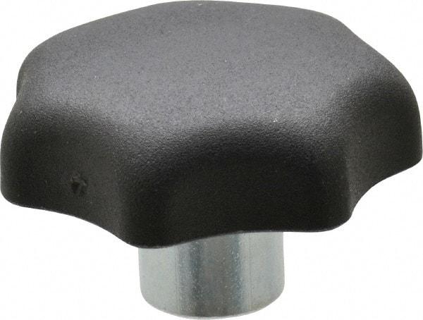KIPP - 1.57" Head Diam, 7 Point Lobed Knob - 1/4-20 Hole, Thermoplastic, Black - Apex Tool & Supply