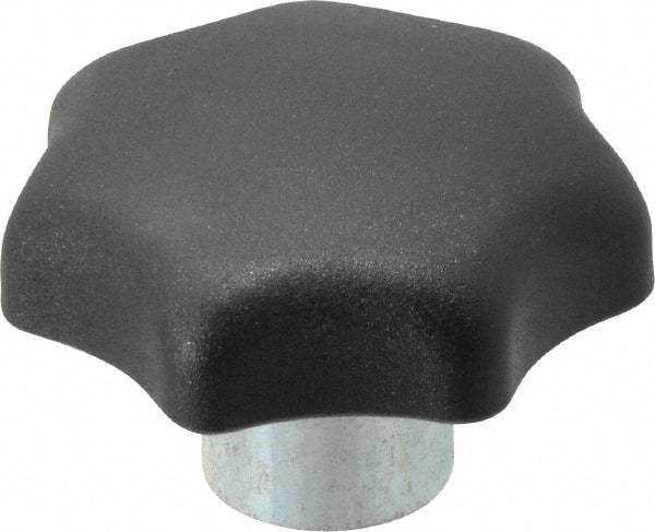 KIPP - 1.96" Head Diam, 7 Point Lobed Knob - 3/8-16 Hole, Thermoplastic, Black - Apex Tool & Supply