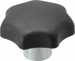 KIPP - 1.96" Head Diam, 7 Point Lobed Knob - 3/8-16 Hole, Thermoplastic, Black - Apex Tool & Supply