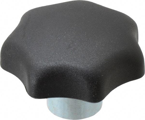 KIPP - 1.96" Head Diam, 7 Point Lobed Knob - 3/8" Hole, Thermoplastic, Black - Apex Tool & Supply