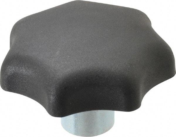 KIPP - 2.48" Head Diam, 7 Point Lobed Knob - 1/2" Hole, Thermoplastic, Black - Apex Tool & Supply