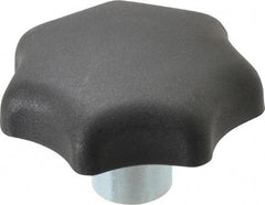 KIPP - 2.48" Head Diam, 7 Point Lobed Knob - 1/2" Hole, Thermoplastic, Black - Apex Tool & Supply