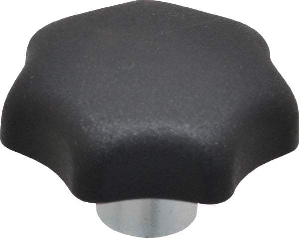 KIPP - 40mm Head Diam, 7 Point Lobed Knob - M8x1.25 Hole, Thermoplastic, Black - Apex Tool & Supply