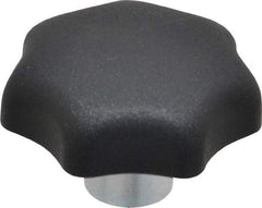 KIPP - 40mm Head Diam, 7 Point Lobed Knob - M8x1.25 Hole, Thermoplastic, Black - Apex Tool & Supply