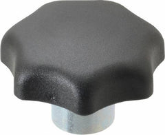 KIPP - 50mm Head Diam, 7 Point Lobed Knob - M10x1.5 Hole, Thermoplastic, Black - Apex Tool & Supply