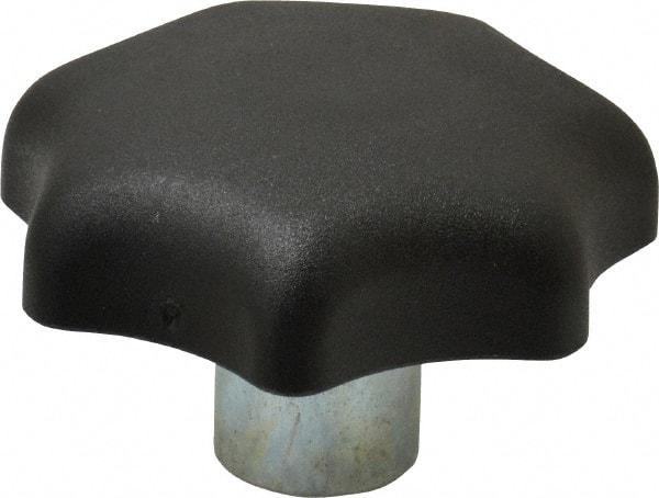 KIPP - 63mm Head Diam, 7 Point Lobed Knob - M12x1.75 Hole, Thermoplastic, Black - Apex Tool & Supply