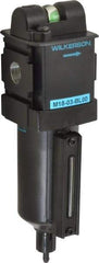Wilkerson - 3/8" Port Coalescing Filter - Cast Aluminum Bowl, Manual Drain, 150 Max psi, 0.05 Micron Rating, 8.2" Long x 2.36" Wide - Apex Tool & Supply