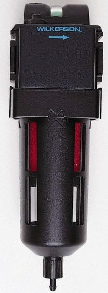 Wilkerson - 3/8" Port Coalescing Filter - Polycarbonate Bowl, Manual Drain, 150 Max psi, 0.05 Micron Rating, 9.3" Long x 2.9" Wide - Apex Tool & Supply