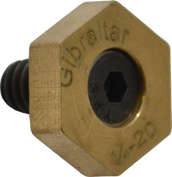 Gibraltar - 5/8" Hex, 1/4-20 Stud Thread, Symmetrical Hex Clamp - 0.11" Hex Height, 15/32" Thread Length, 10 Clamps - Apex Tool & Supply