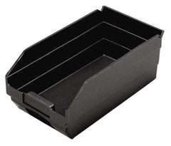 Quantum Storage - 11-5/8" Deep, Black Polypropylene Hopper Shelf Bin - 4" High x 6-5/8" Wide x 11-5/8" Long - Apex Tool & Supply