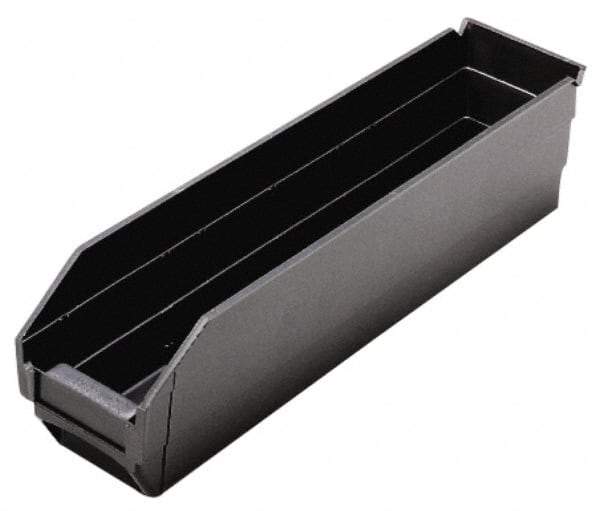 Quantum Storage - 17-7/8" Deep, Black Polypropylene Hopper Shelf Bin - 4" High x 4-1/8" Wide x 17-7/8" Long - Apex Tool & Supply