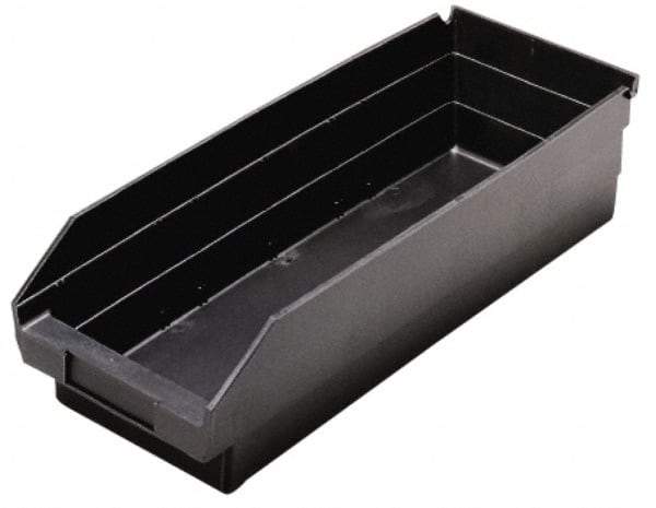 Quantum Storage - 17-7/8" Deep, Black Polypropylene Hopper Shelf Bin - 4" High x 6-5/8" Wide x 17-7/8" Long - Apex Tool & Supply