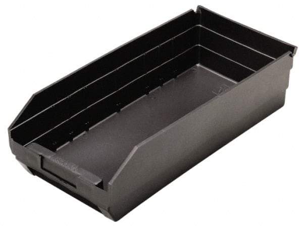 Quantum Storage - 17-7/8" Deep, Black Polypropylene Hopper Shelf Bin - 4" High x 8-3/8" Wide x 17-7/8" Long - Apex Tool & Supply