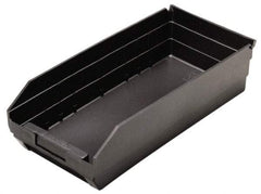 Quantum Storage - 17-7/8" Deep, Black Polypropylene Hopper Shelf Bin - 4" High x 8-3/8" Wide x 17-7/8" Long - Apex Tool & Supply
