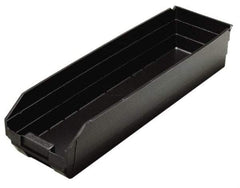 Quantum Storage - 23-5/8" Deep, Black Polypropylene Hopper Shelf Bin - 4" High x 6-5/8" Wide x 23-5/8" Long - Apex Tool & Supply