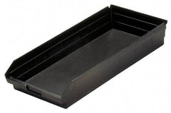 Quantum Storage - 23-5/8" Deep, Black Polypropylene Hopper Shelf Bin - 4" High x 11-1/8" Wide x 23-5/8" Long - Apex Tool & Supply