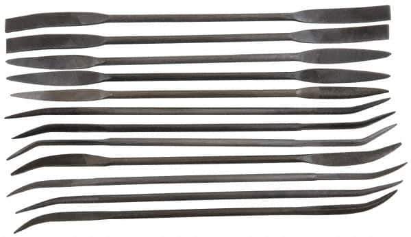 Value Collection - 12 Piece Swiss Pattern File Set - 6-3/4" Long, 0 Coarseness - Apex Tool & Supply