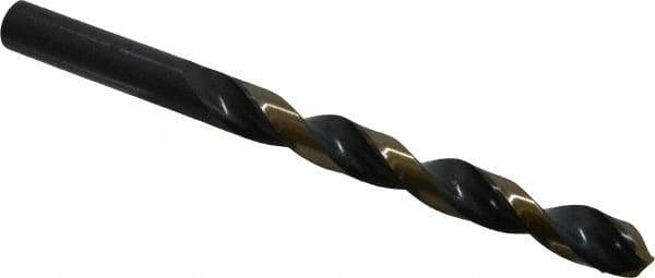 Triumph Twist Drill - 25/64" 135° High Speed Steel Jobber Drill - Oxide/Gold Finish, Right Hand Cut, Spiral Flute, Straight Shank, 5-1/8" OAL, Split Point - Apex Tool & Supply