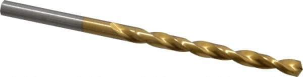 Triumph Twist Drill - 3/16" 135° High Speed Steel Jobber Drill - TiN Finish, Right Hand Cut, Spiral Flute, Straight Shank, 3-1/2" OAL, Split Point - Apex Tool & Supply
