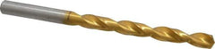 Triumph Twist Drill - 19/64" 135° High Speed Steel Jobber Drill - TiN Finish, Right Hand Cut, Spiral Flute, Straight Shank, 4-3/8" OAL, Split Point - Apex Tool & Supply