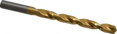 Triumph Twist Drill - 3/8" 135° High Speed Steel Jobber Drill - TiN Finish, Right Hand Cut, Spiral Flute, Straight Shank, 5" OAL, Split Point - Apex Tool & Supply
