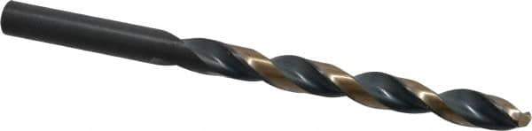 Triumph Twist Drill - 0.302" 135° High Speed Steel Jobber Drill - Oxide/Gold Finish, Right Hand Cut, Spiral Flute, Straight Shank, 4-3/8" OAL, Split Point - Apex Tool & Supply