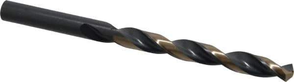 Triumph Twist Drill - 0.348" 135° High Speed Steel Jobber Drill - Oxide/Gold Finish, Right Hand Cut, Spiral Flute, Straight Shank, 4-7/8" OAL, Split Point - Apex Tool & Supply
