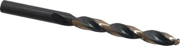 Triumph Twist Drill - 0.358" 135° High Speed Steel Jobber Drill - Oxide/Gold Finish, Right Hand Cut, Spiral Flute, Straight Shank, 4-7/8" OAL, Split Point - Apex Tool & Supply