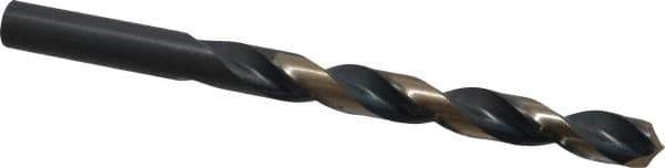 Triumph Twist Drill - 0.377" 135° High Speed Steel Jobber Drill - Oxide/Gold Finish, Right Hand Cut, Spiral Flute, Straight Shank, 5" OAL, Split Point - Apex Tool & Supply