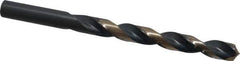 Triumph Twist Drill - 0.377" 135° High Speed Steel Jobber Drill - Oxide/Gold Finish, Right Hand Cut, Spiral Flute, Straight Shank, 5" OAL, Split Point - Apex Tool & Supply