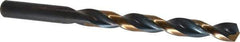 Triumph Twist Drill - 0.404" 135° High Speed Steel Jobber Drill - Oxide/Gold Finish, Right Hand Cut, Spiral Flute, Straight Shank, 5-1/4" OAL, Split Point - Apex Tool & Supply