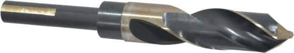 Triumph Twist Drill - 55/64" Drill, 118° Point, High Speed Steel Silver Deming & Reduced Shank Drill Bit - Oxide Finish, 6" OAL, Flats on Shank, 3" Flute Length, Right Hand Cut, Split Point, Spiral Flute, Regular Spiral - Apex Tool & Supply