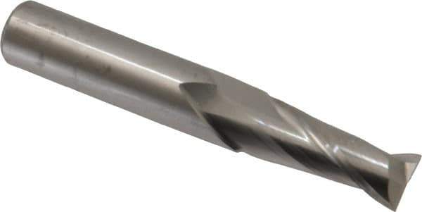 OSG - 25/64", 1" LOC, 7/16" Shank Diam, 2-3/4" OAL, 2 Flute, Solid Carbide Square End Mill - Single End, Uncoated, Spiral Flute, 30° Helix, Centercutting, Right Hand Cut, Right Hand Flute, Series 402 - Apex Tool & Supply