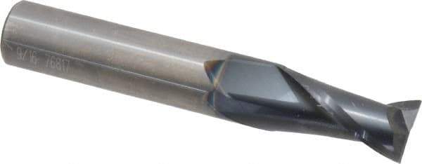 OSG - 9/16", 1-1/8" LOC, 9/16" Shank Diam, 3-1/2" OAL, 2 Flute, Solid Carbide Square End Mill - Single End, TiAlN Finish, Spiral Flute, 30° Helix, Centercutting, Right Hand Cut, Right Hand Flute, Series 402 - Apex Tool & Supply
