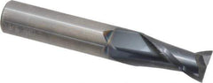 OSG - 9/16", 1-1/8" LOC, 9/16" Shank Diam, 3-1/2" OAL, 2 Flute, Solid Carbide Square End Mill - Single End, TiAlN Finish, Spiral Flute, 30° Helix, Centercutting, Right Hand Cut, Right Hand Flute, Series 402 - Apex Tool & Supply