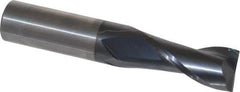OSG - 5/8", 1-1/4" LOC, 5/8" Shank Diam, 3-1/2" OAL, 2 Flute, Solid Carbide Square End Mill - Single End, TiAlN Finish, Spiral Flute, 30° Helix, Centercutting, Right Hand Cut, Right Hand Flute, Series 402 - Apex Tool & Supply
