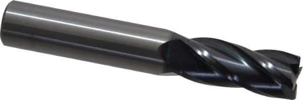 OSG - 7/16", 1" LOC, 7/16" Shank Diam, 2-3/4" OAL, 4 Flute, Solid Carbide Square End Mill - Single End, TiAlN Finish, Spiral Flute, 30° Helix, Centercutting, Right Hand Cut, Right Hand Flute, Series 404 - Apex Tool & Supply