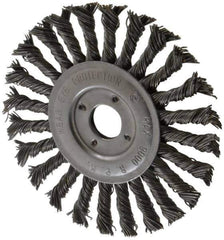 Value Collection - 6" OD, 7/8" Arbor Hole, Knotted Steel Wheel Brush - 1/2" Face Width, 1-1/2" Trim Length, 0.015" Filament Diam, 9,000 RPM - Apex Tool & Supply