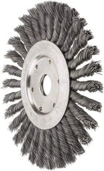 Value Collection - 7" OD, 7/8" Arbor Hole, Knotted Steel Wheel Brush - 1/2" Face Width, 1-11/16" Trim Length, 0.012" Filament Diam, 9,000 RPM - Apex Tool & Supply