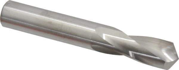 M.A. Ford - 17/32" 118° Spiral Flute Solid Carbide Screw Machine Drill Bit - Bright Finish, Right Hand Cut, 1-3/8" Flute Length, 3-1/2" OAL, Faceted Point, Straight Shank - Apex Tool & Supply
