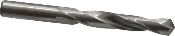 M.A. Ford - 15/32" 118° Solid Carbide Jobber Drill - Bright Finish, Right Hand Cut, Spiral Flute, Straight Shank, 4-3/4" OAL, Faceted Point - Apex Tool & Supply
