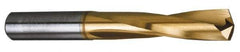 M.A. Ford - 11/16" 135° Spiral Flute Solid Carbide Screw Machine Drill Bit - TiN Finish, Right Hand Cut, 2-7/8" Flute Length, 4-5/8" OAL, Split Point, Straight Shank - Apex Tool & Supply