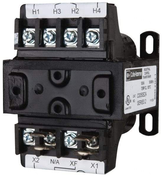 Eaton Cutler-Hammer - 1 Phase, 0.75 kVA, Control Transformer - 2 Input, 1 Output Winding, 50/60 Hz, 7 Inch Deep x 4-3/4 Inch High, 131°F Temp Rise - Apex Tool & Supply