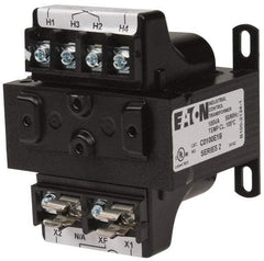 Eaton Cutler-Hammer - 1 Phase, 0.1 kVA, Control Transformer - 2 Input, 1 Output Winding, 50/60 Hz, 3-3/8 Inch Deep x 2-7/8 Inch High, 131°F Temp Rise - Apex Tool & Supply