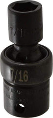 SK - 3/8" Drive 7/16" Standard Universal Impact Socket - 6 Points, 2-1/8" OAL - Apex Tool & Supply