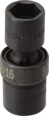 SK - 3/8" Drive 9/16" Standard Universal Impact Socket - 6 Points, 2-7/32" OAL - Apex Tool & Supply