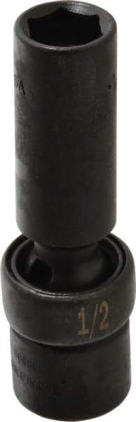 SK - 3/8" Drive 1/2" Deep Universal Impact Socket - 6 Points, 3-9/64" OAL - Apex Tool & Supply