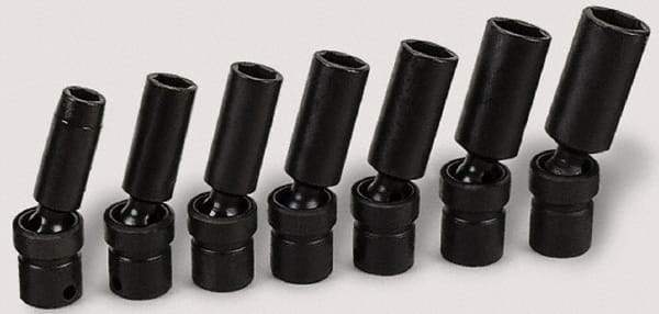 SK - 3/8" Drive 3/8" Deep Universal Impact Socket - 6 Points, 3-1/8" OAL - Apex Tool & Supply